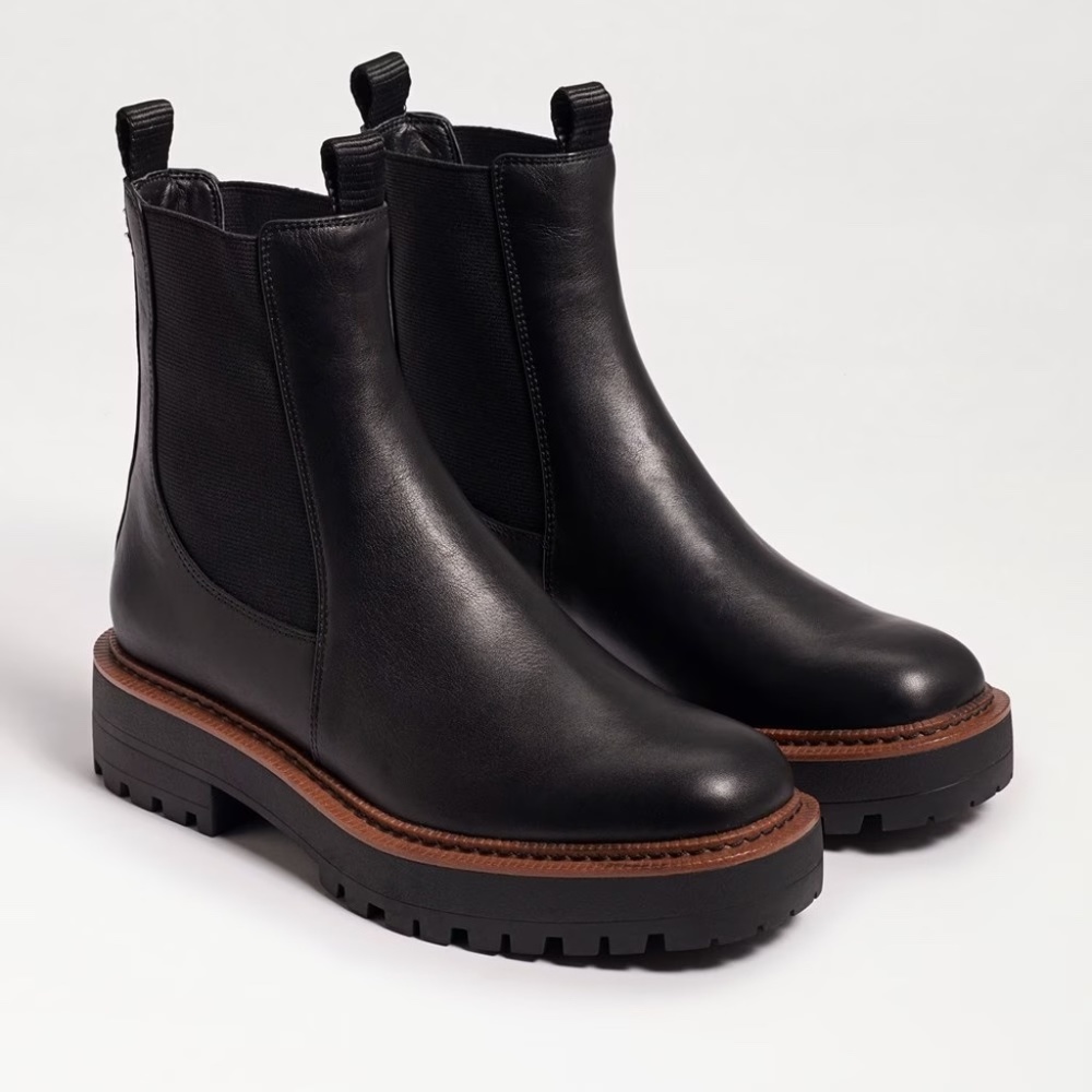 Sam Edelman Black Chunky Chelsea Winter Boots